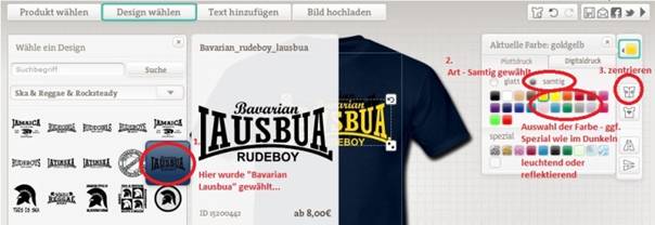 Gebrauchsanweisung Handbuch für den T-Shirt generator
              Designer Lausbua Bavarian Rudeboy